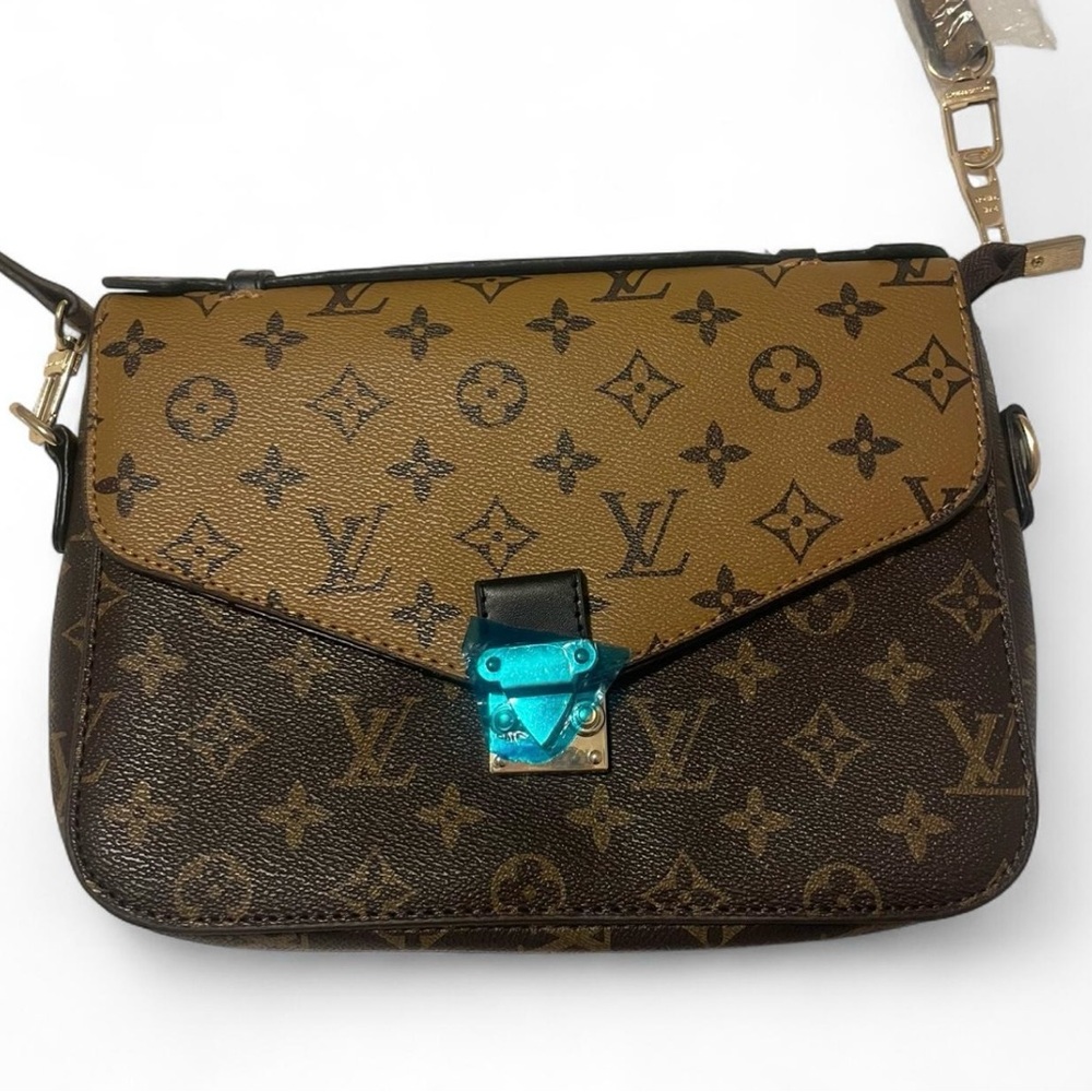 Tan and Brown Monogram Crossbody Bag